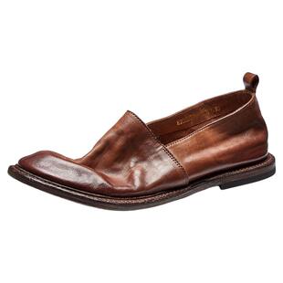 复古马皮真皮乐福鞋男一脚蹬手工软底豆豆鞋老钱风休闲皮鞋