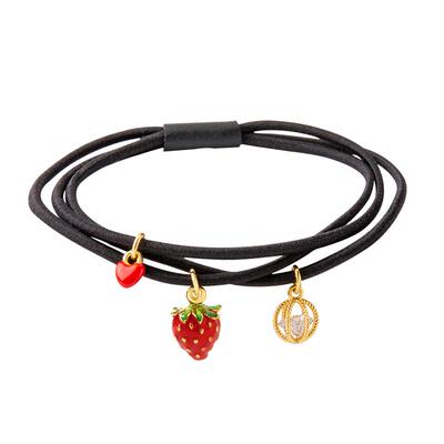 吊坠发绳草莓石榴樱桃头饰品珐琅