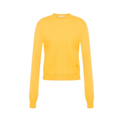 【新年礼物】Moschino/莫斯奇诺女士Golden M羊毛丝绸圆领套头衫