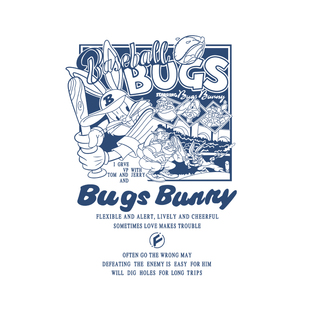 新品外贸卡通兔八哥棒球BUGS镂空图案热转印衣服印花辅料烫画贴