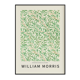 威廉莫里斯装饰画挂画框客厅卧室玄关单幅过道壁画宾馆民宿抽象