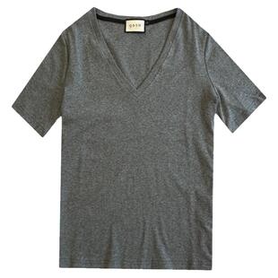 基础款净版v领 大码女装胖mm宽松显瘦遮肉半袖短袖夏装上衣t恤