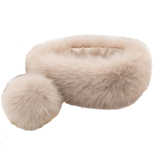 新款狐狸毛围脖真毛女狐狸毛领子皮草围脖毛毛围巾冬毛球可爱围脖