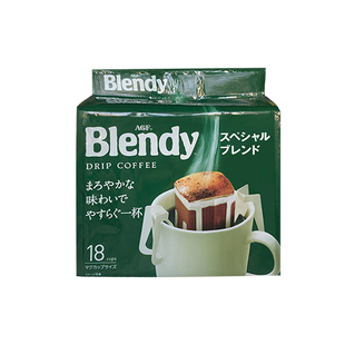 日本进口AGF blendy挂耳浓郁手冲饮滤袋滴漏式美式黑咖啡粉18包