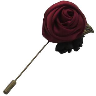 酒红色玫瑰花一字胸针个性简约胸花男女西装领针大衣毛衣别针装饰