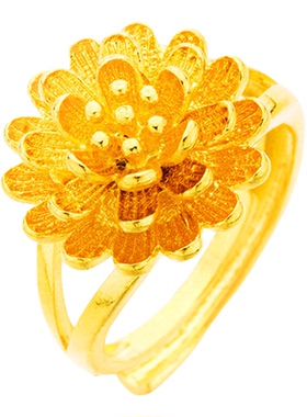 越南沙金花朵新娘婚戒假三金