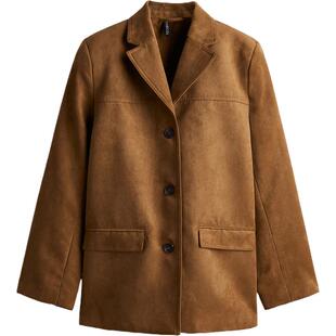 HM女装西装冬季设计感时尚宽松单排扣休闲西服1240775