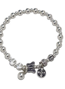 女s925无小众设计蝴蝶手链猫眼珠