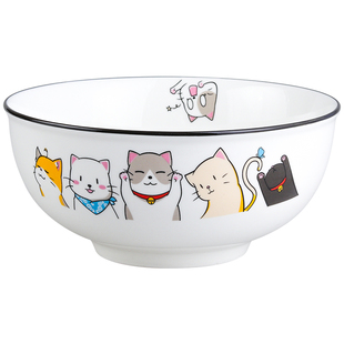 可爱陶瓷碗面碗大碗ins碗简约家用饭碗北欧家用餐具汤盆大号汤碗