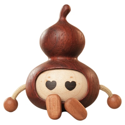 原上城原创设计桌面摆件车载挂件红花梨桃花葫芦日常创意礼品