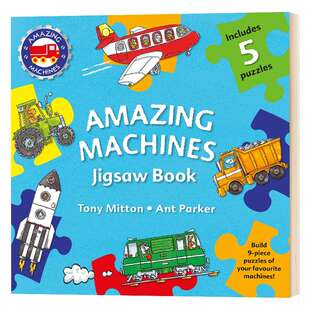 华研原版 神奇的机器拼图书 英文原版绘本 Amazing Machines Jigsaw Book 英文版儿童英语启蒙纸板书 进口原版书籍