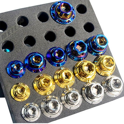 TAIMEILI钛合金花式台阶垫片M5 M6M8M10烧蓝金色糖果  摩托车改装