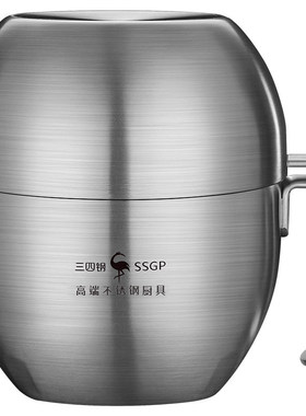 304不锈钢带把手泡面碗学生饭盒