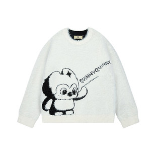 QUARTER IN NIGHTquinny quinny套头毛衣针织衫美式复古休闲街头