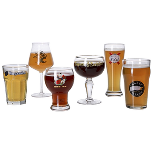 精酿啤酒杯品脱杯小麦杯圣杯皮尔森杯ipa杯网红啤酒杯logo定制