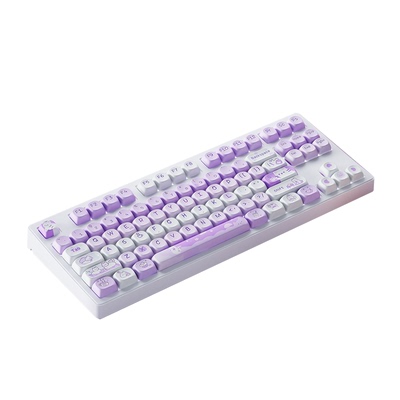 前行者紫色猫咪无线三模机械键盘
