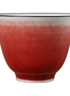亦紫陶茶具景德镇品茗杯祭红釉