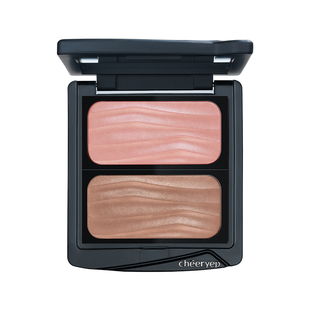 千妍冷萃腮红烤粉提亮膨胀色收缩色柔光腮红盘双色水缎光腮红晚杏