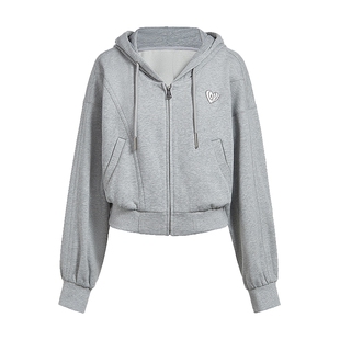 FIVE PLUS卫衣女上衣宽松拉链连帽长袖外套运动风女秋装