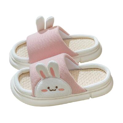 利达妮可爱萌宠亚麻拖鞋四季居家