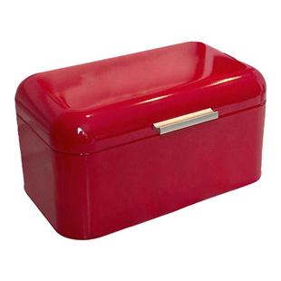 多巴胺桌面收纳盒零食口罩杂物化妆品长方形铁皮翻盖红色大盒子