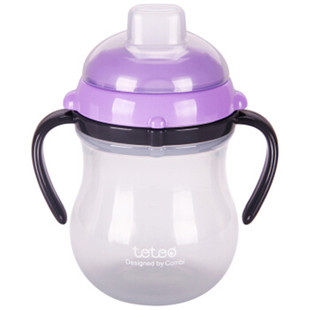 现货日本Combi康贝学饮杯奶嘴鸭杯嘴吸管直饮口杯5/7/9个月300ml