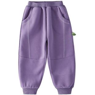 棉花堂女童长裤男童针织裤子春秋儿童休闲裤小童百搭宝宝运动裤潮