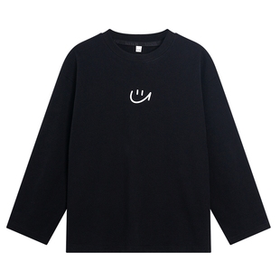 男童春装黑色韩范纯棉长袖t恤2026新款学生儿童春秋宽松打底上衣