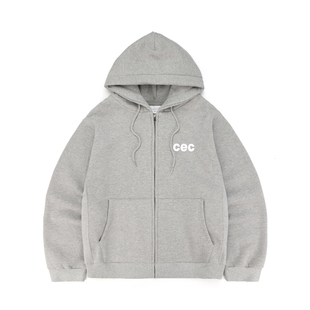 [REコンテナ] CHANCECHANCE 24秋冬 CEC印花拉链连帽软糯卫衣外套