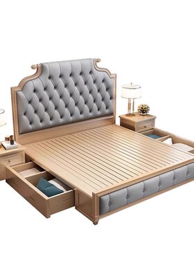 牧迪菲美式实木双人床1.8米主卧