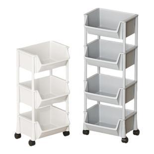 书架落地置物架家用客厅靠墙杂物柜儿童玩具零食多层可移动储物柜