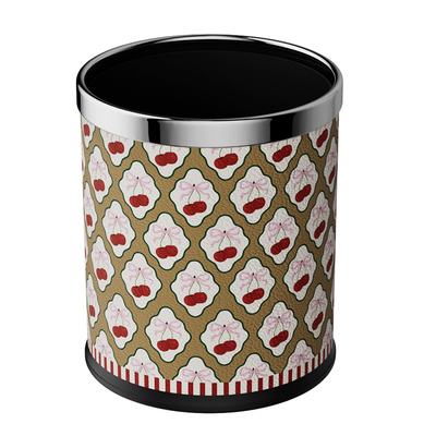 皮革客厅垃圾桶复古高颜值不锈钢