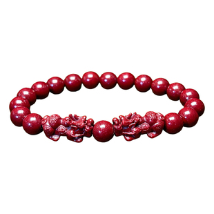 天然高含量朱砂貔貅招财手串男女款手链本命年礼物护身符转运珠