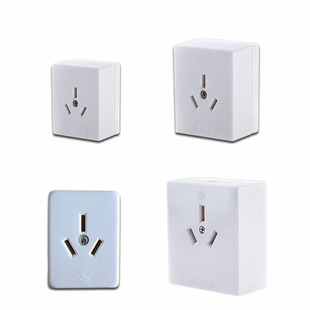 鸿雁明装三眼电源一体阻燃耐高温三孔10A16A20A32A热水器空调插座