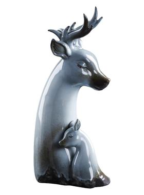 轻奢风官窑福鹿柜台乔迁新居礼品