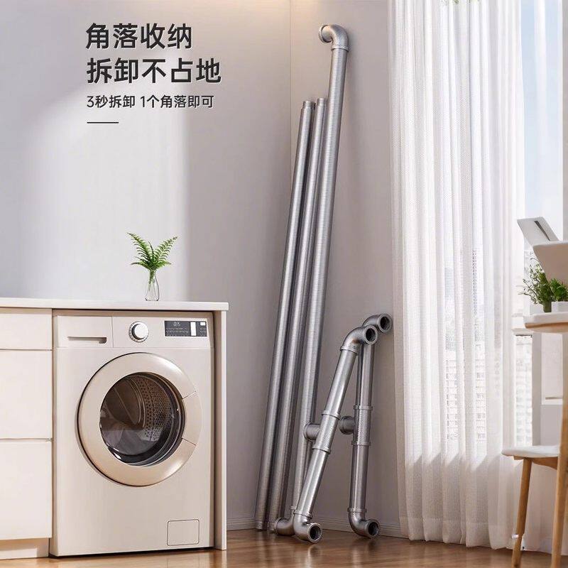 钢管衣架落地卧室可移动承重双挂衣架晒衣架简易杆式户外阳台