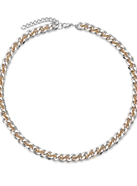 钛钢男链条缠绕项链锁骨链