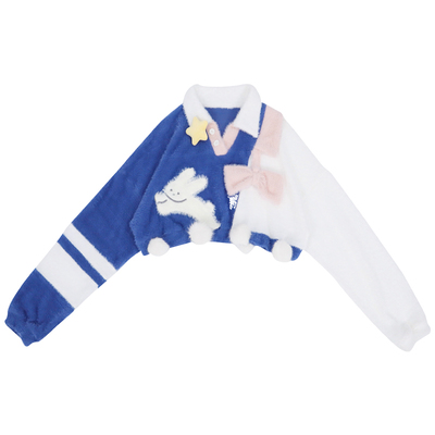 25年学院宽松短款狐狸毛球毛衣