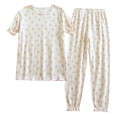 纯棉简约夏柔软舒适短袖长裤