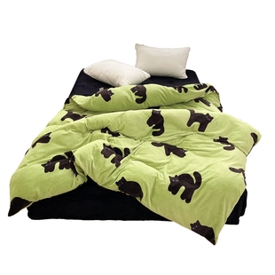 小夜猫 鬼马风卡通原创奶油绒被套冬季加厚被罩单件加绒被单双人