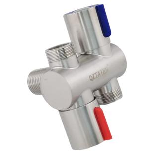 304不锈钢4分二进一出转换阀切换阀双开关双控水阀冷热水三通角阀