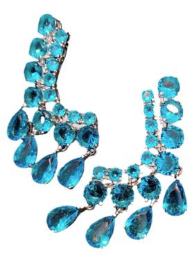 意大利轻奢蓝色爱心宝石项链