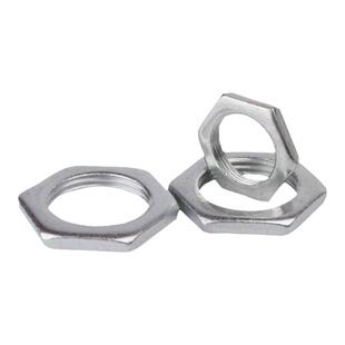 304不锈钢薄螺母细牙铁镀锌GB808铜扁螺母六角水管英制四分管6-42