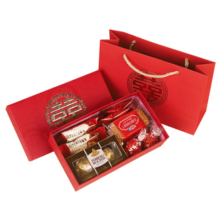 喜糖礼盒装结婚喜糖盒成品含糖回礼婚礼中式伴手礼订婚德芙巧克力