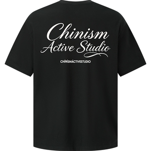 CHINISM「莱赛尔凉感抑菌」CAS发泡印花T恤男夏季运动休闲短袖