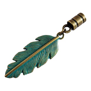青古铜羽毛吊坠绳尾扣时尚百搭潮流波洛扣配件diy绳尾坠Tail drop