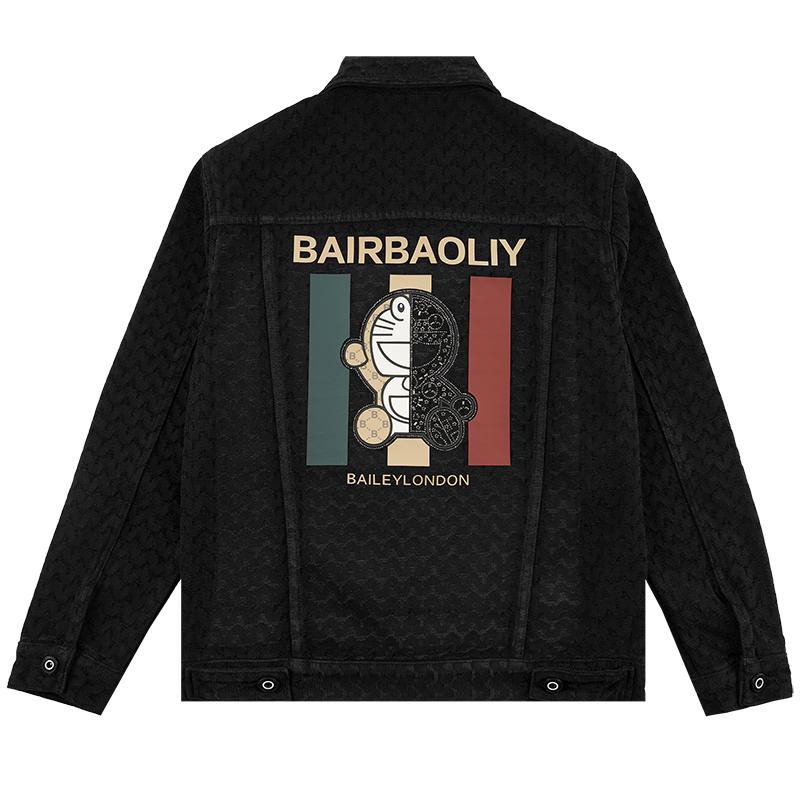 BAIRBAOLIY轻奢联名款时尚拼色闪钻小香风修身型牛仔夹克外套秋冬