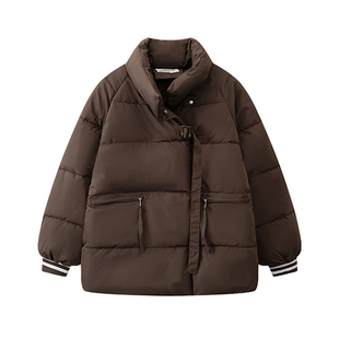 300斤大码女装美拉德穿搭厚外套女冬季胖mm韩系时尚气质羽绒棉服