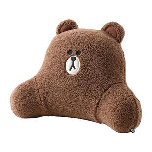 布朗熊冬季汽车腰靠护腰开车腰托靠垫车载车内靠枕可爱头枕套装