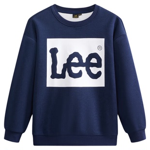 lee kids童装圆领加绒保暖卫衣秋冬新款男童女童休闲百搭长袖上衣